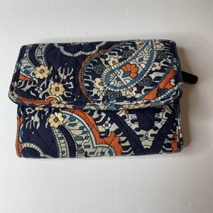 Vera Bradley Markesh dreifach faltbare Geldbörse blau orange 5,5 x 4 - Bild 1 von 6