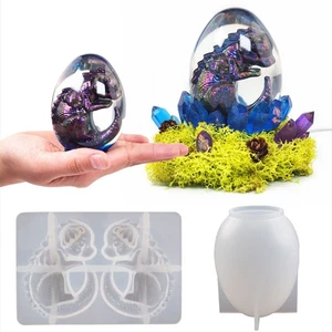 Diy Gift 3D Dinosaur Resin Epoxy Silicone Mold Egg Casting Mould Lamp Crafts A - Photo 1/14