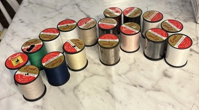 VTG 17 Half NEW Excell Polyester Sewing Thread Spools 200 Yds USA Made Colors - Image 1 of 4