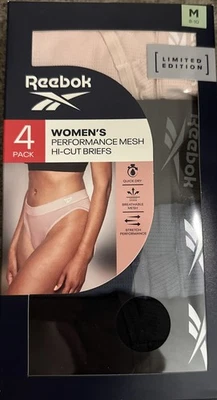 Reebok Women’s 4 Pack Performance Mesh Hi-Cut Briefs Size Medium (8-10) . NWT - Image 1 of 2