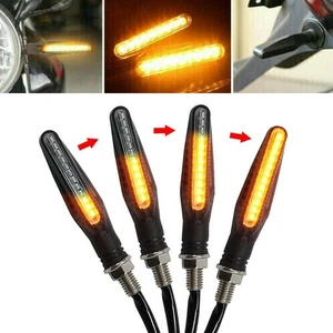 4pcs Flowing Motorcycle LED Turn Signal Indicator Blinker Amber Light Universal - Bild 1 von 8