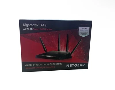 Netgear Nighthawk X4S Smart WiFi Router Black AC2600 Mbps Wireless Dual-Band - Image 1 of 4