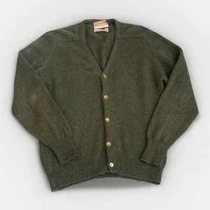 Vintage 70er Jantzen Tumblespun Kurt Cobain Opa Knopf Strickjacke Grunge Herren L - Bild 1 von 24