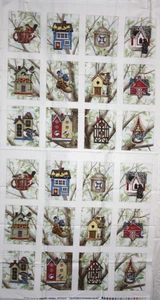 BELLISSIMO PANNELLO BIRDHOUSE "MAGIC" DEGLI STUDI DI ELIZABETH - TESSUTO 100% COTONE - Foto 1 di 4