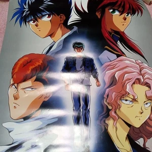 Yu Yu Hakusho: Poster Yusuke, Kurama, Hiei, Kazuma, Genkai Guter Zustand JPN 90er Jahre - Bild 1 von 5