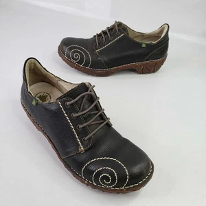 El Naturalista Yggdrasil Mary Jane Shoes Women's Size 9 Swirl Stitching Black - Picture 1 of 10