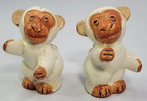 Vintage Smiling Monkey Salt & Pepper Shakers - Made In Japan - Picture 1 of 3