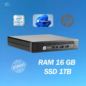 PC DESKTOP HP 600 G1 MINI INTEL I5 RAM 16GB SSD 1TB WIN 11 PRO RICONDIZIONATO - Foto 1 di 6