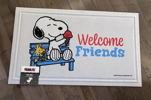 Peanuts Snoopy Welcome Friends Eiscreme Gummi Fußmatte Teppich 18X30" NEU - Bild 1 von 3