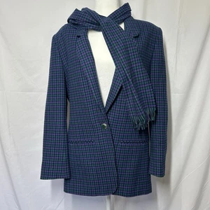 Vintage Pendleton Hahnentritt Blazer Schal Damen 10T Old Money Preppy Büro USA - Bild 1 von 22