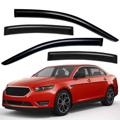 For 2010-2018 Ford Taurus Tape-on Window Visors Sun Rain Guards Wind Deflectors - Image 1 of 4