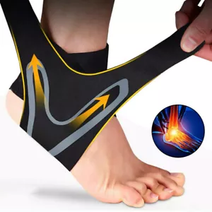 Ankle Brace Support Compression Sleeve Plantar Fasciitis Pain Relief Foot Wrap - Picture 1 of 14