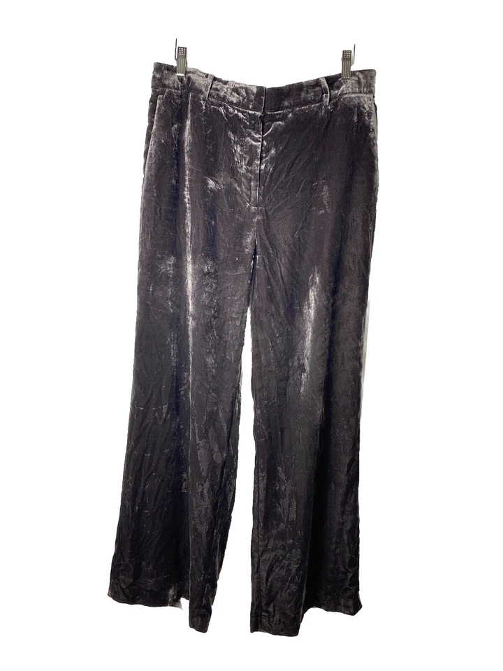ANN TAYLOR Velvet Smoking Pants In Dark Meteorite Size 12 - Image 1 of 4