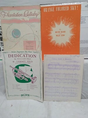 Sheet Music lot of 4 complete song books Plantation Orange Colored Sky Trumpet - Image 1 of 4