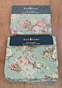 Vintage RALPH LAUREN Flat Sheet Full 200 Thread Francesca Multi 1987-1992 - NEW - Picture 1 of 15