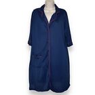 Vintage Kayser Sleep Shirt Nightgown Robe Blue Button Front Pocket Womens 38