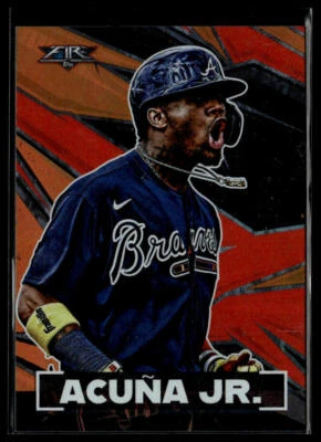 2021 Topps Fire #100 Ronald Acuña Jr. Orange #/299 - Image 1 of 2
