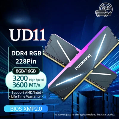 UD11 RGB Memory Ram DDR4 16GB 32GB 3200-3600MT/s Desktop Non-ECC Desktop - Image 1 of 4