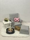 Dollhouse Miniatures1:12 Scale ArmChair, Table, Rug, Pillows, Pets, & Mini Decor