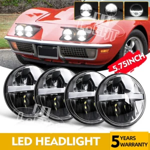 Faros LED altos/bajos blancos DRL H4 DOT 5,75" DOT para Chevy Corvette C3 1968-1982 4 piezas - Imagen 1 de 11