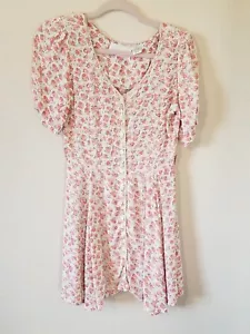 Vtg Passports Pier 1 Dress Womens size Small Peach Floral Cottagecore 90s Y2K - Picture 1 of 10