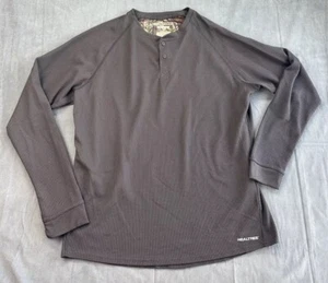 Real Tree Herren Large grau Thermo Langarm 2 Knopf Henley Hemd Jagd - Bild 1 von 7