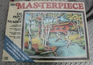 1995 VTG Craft House Masterpiece Paint By Number Autumn Scene #13202 NOS - Picture 1 of 3