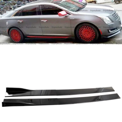 For Cadillac ATS CTS 86" Side Skirt Extension Rocker Panel Splitter Black Foto 1 de 4