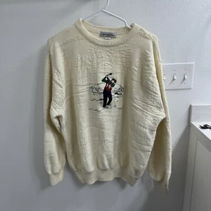 VTG Cypress Links Golf Sweater Mens XL Tapestry Knit USA Made Grandpa 90s AOP - Picture 1 of 8