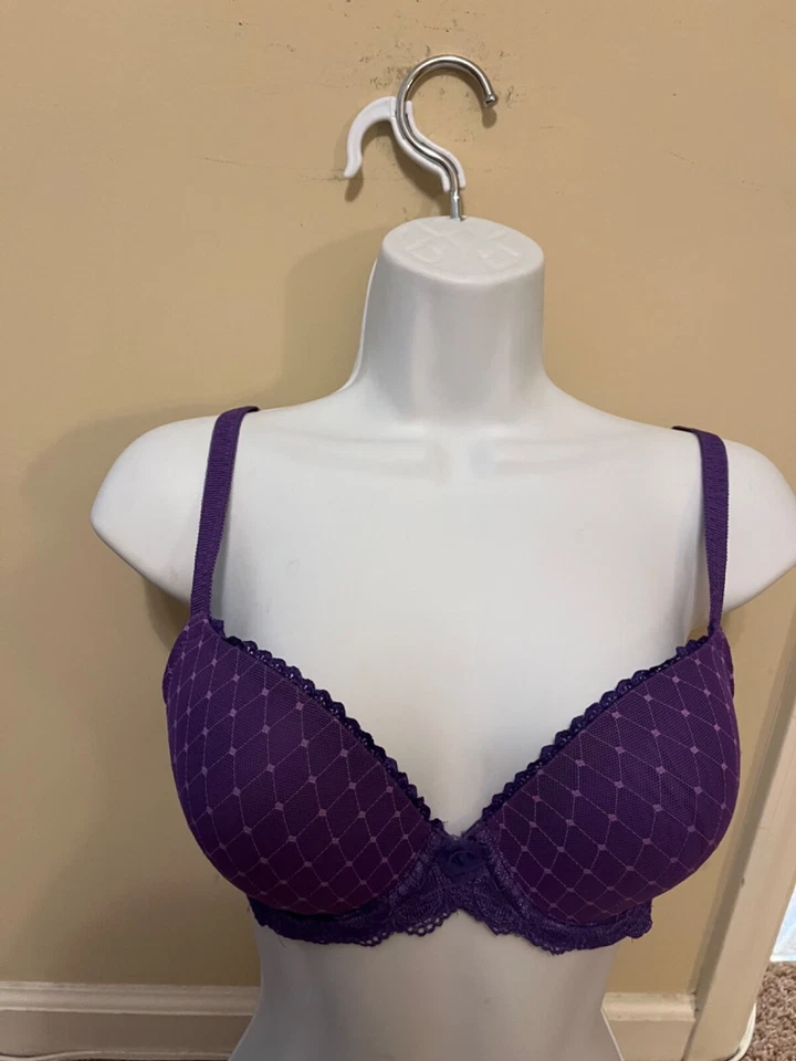 Wacoal Reveal Contour Full Coverage Underwire Bra 34C Purple w/  Lace 853115 - Image 1 of 1