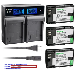 Kastar Battery LCD Rapid Dual Charger for Canon LP-E6 IKAN OnCamera HDMI Monitor - Picture 1 of 11