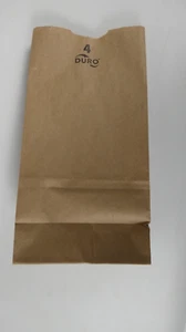 Duro Bags Brown 4lb 5"x3.33"x9.75" 500 count 100% Recyclable Kraft - Picture 1 of 10