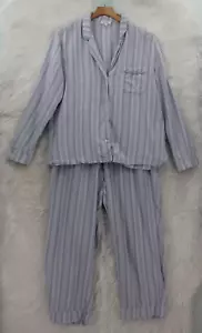 Haven Well Within Pajama Set Womens L Blue White Stripe L/S Organic Cotton #1493 - Picture 1 of 24