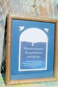 I Will Sprinkle Clean Water Upon You Scripture Framed wall Decor 11" x 9” - Picture 1 of 6