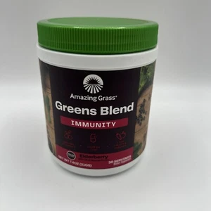 Amazing Grass Greens Blend Superfood, Immunity, Elderberry, 30 Servings 1 Pack - Picture 1 of 5