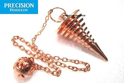 Copper Mystic Coil Metal Precision Pendulum + Chain Dowsing Divination Energy • 8.99$