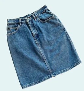 Vintage ESPRIT 90s / 2000s / Y2K Denim Knee Length Skirt Size XS - Picture 1 of 7