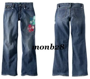 Gap Kids Girls Bootcut Jeans Applique Flowers Size 6 Regular NWT - Picture 1 of 1