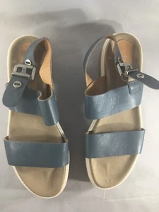 Aquatalia Damen-Keilsandale braun hellbraun Leder Knöchelriemen 10 - Bild 1 von 7