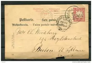 Germany/Bavaria 1898 Postal Stationary Card send to USA - Picture 1 of 2