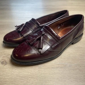 Allen Edmonds Bridgeton Men 11D 5089 Kiltie Tassel Loafers Burgundy Shoes USA - Picture 1 of 15