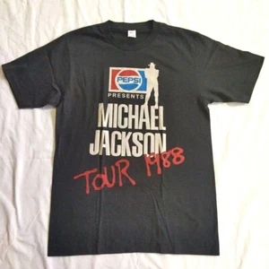 New Size L T-Shirt Michael Jackson Pepsi tour 1988 Replica Black - Picture 1 of 2