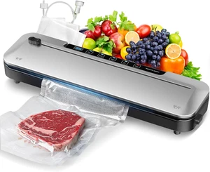 Sellador al vacío para alimentos, 75 Kpa Precisión Potencia de succión 6 en 1 Sellador de alimentos con Di - Imagen 1 de 12