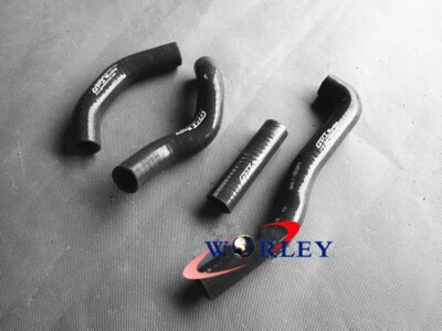 Silicone Radiator Hose For KAWASAKI KX250 KX 250 1988 1989 88-89 Black - Image 1 of 4