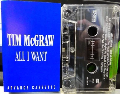TIM McGRAW Advance PROMO Cassette Tape ALL I WANT  AUSTRALIA ~ RARE - Image 1 of 2