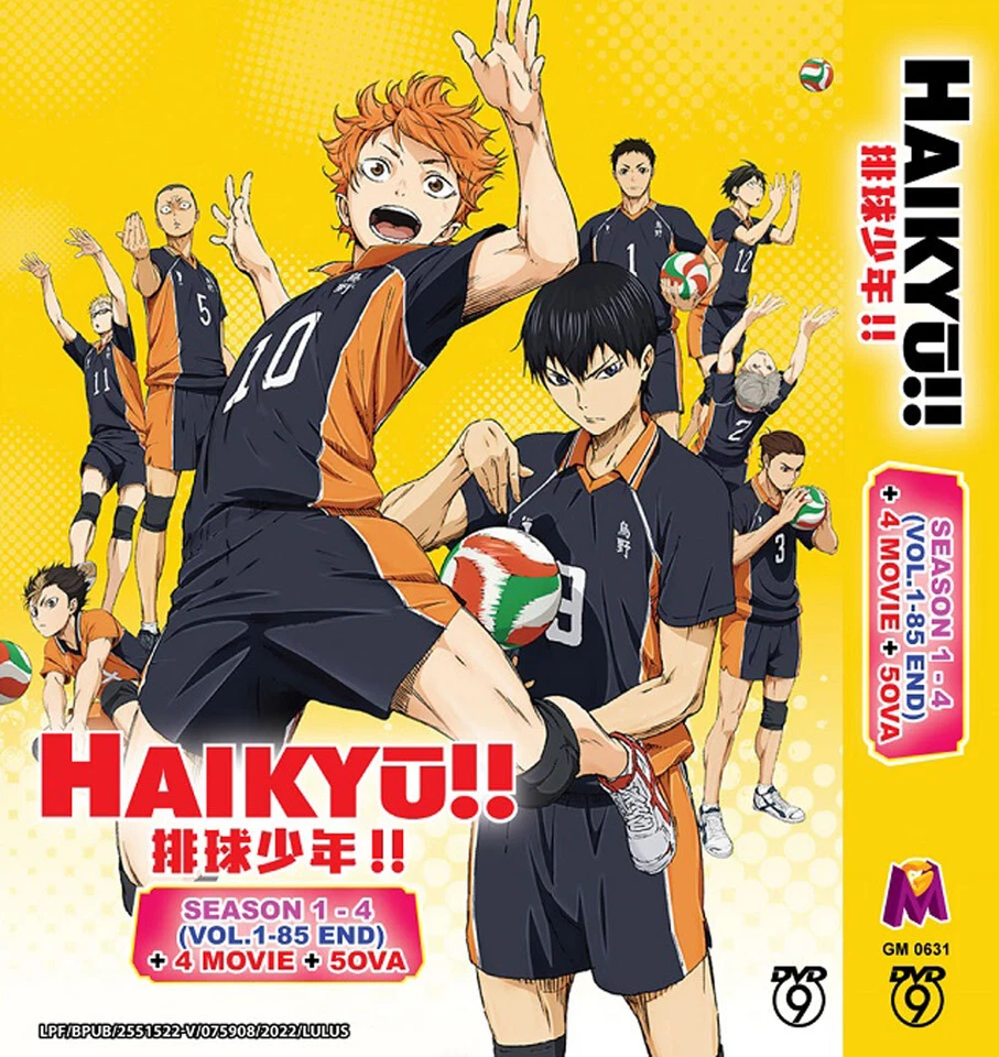 HAIKYU!! SEASON 1-4 VOL.1-85 END + 4 MOVIE + 5 OVA ANIME DVD ENGLISH DUBBED - Image 1 of 4