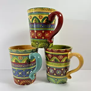 Certified International 3 Tunisian Sunset Mugs - Picture 1 of 4