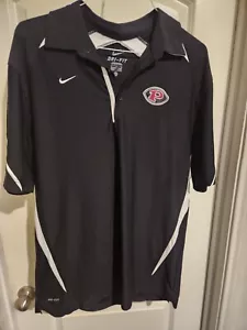 Nike Dri Fit Polo Large L Black With White Stripes Short Sleeve XL - Picture 1 of 2