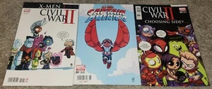 3 Set Rare HTF Civil War Captain America 1 MX Skottie Young Foreign Variant 2014 - Picture 1 of 4