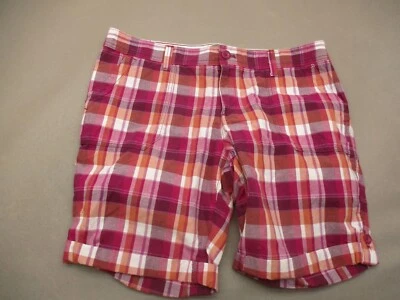 Pantalones cortos chinos Eddie Bauer talla 14 para mujer rojos a cuadros 100 % algodón cremallera bolsillo mosca 329 Foto 1 de 4